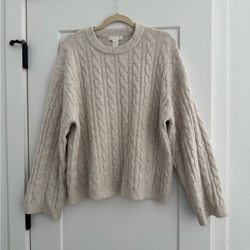 H&M Beige Cable Knit Sweater